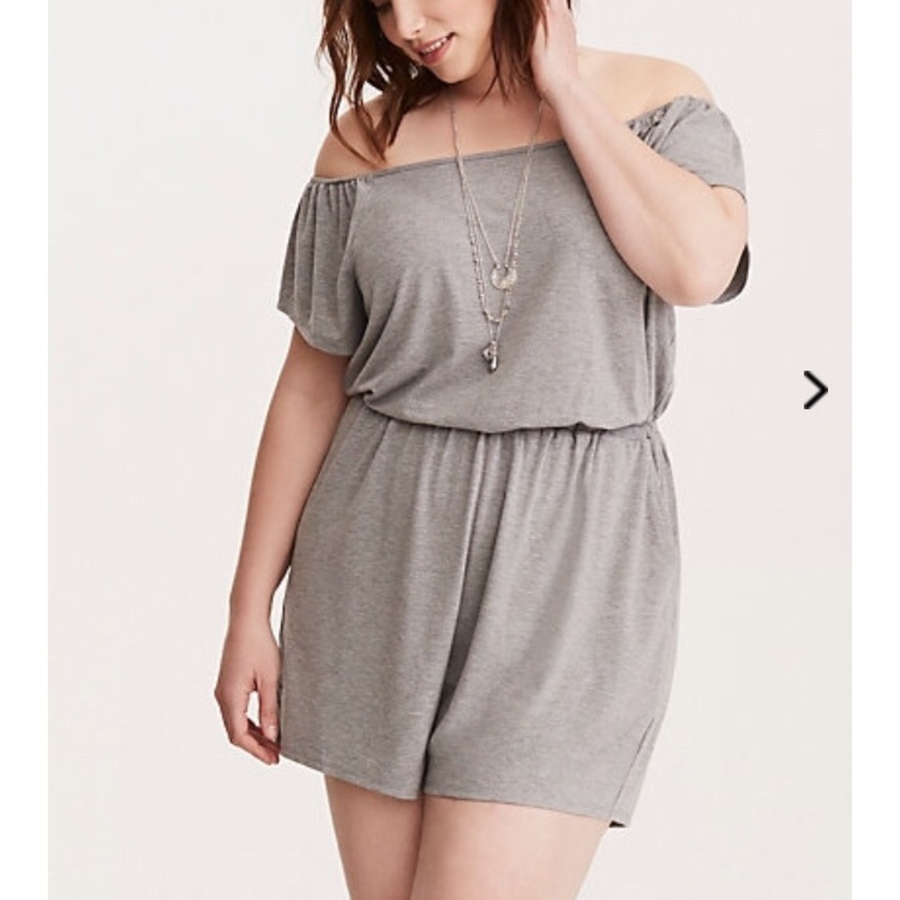 Torrid Acas Grey Jersey Romper (1) 1x 16 NWT